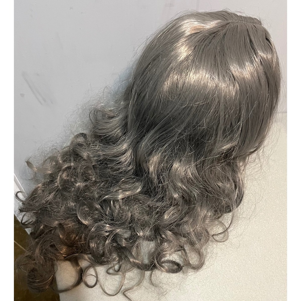 Womens Dark Gray Curly Wig Premium‎ Costume Cosplay Hair + Hair Net